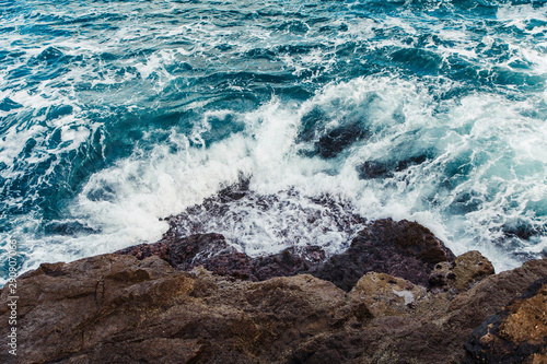 Sea waves on the rocks