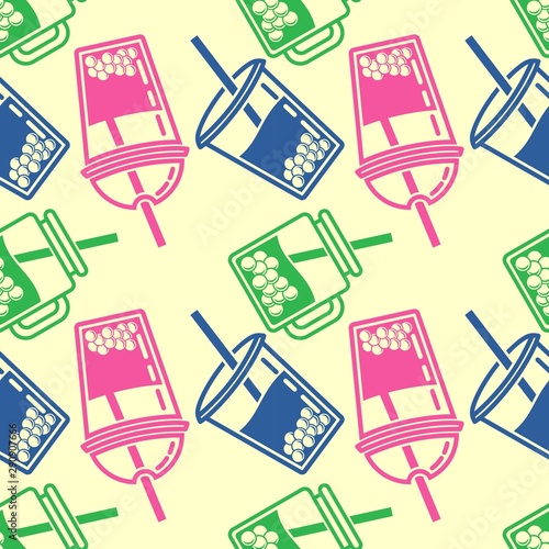 Bubble tea seamless pattern. Vector illustration