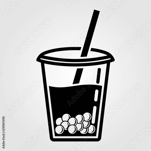 Bubble tea icon isolated on white background. Vector illustration