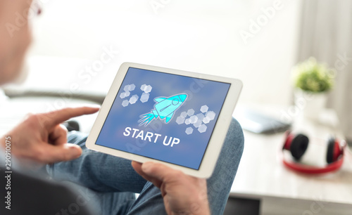 Start up concept on a tablet