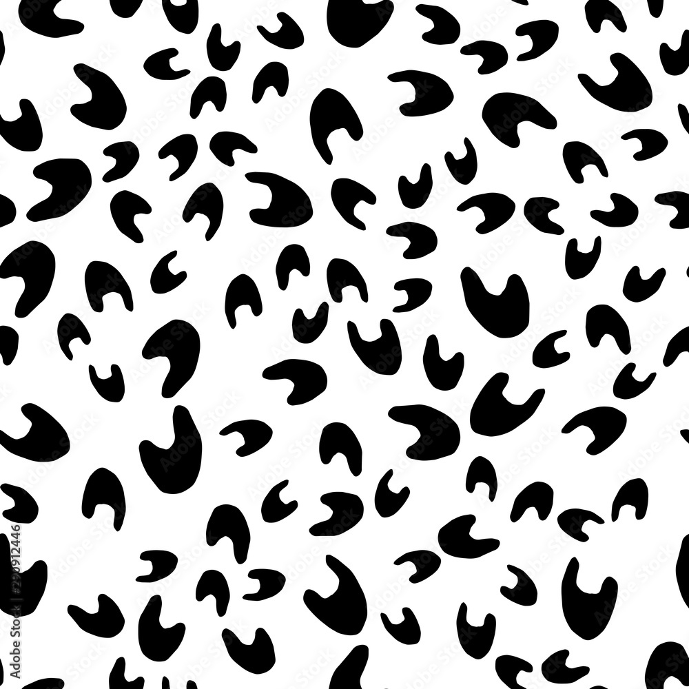 Seamless abstract pattern with curved shape in black. Hand drawn wavy objects in chaotic composition. Vector illustration for textile print, fabric, wrapping paper. White neutral background. Seamless abstract pattern with curved shape in black. Hand drawn wavy objects in chaotic composition. Vector illustration for textile print, fabric, wrapping paper. White neutral background.