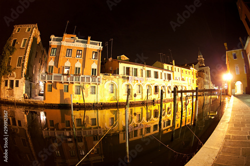 Fisheyes lens on house and canal Vena. photo