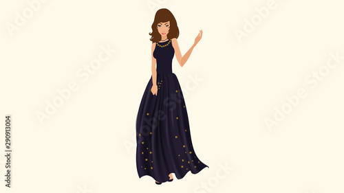 A Girl standing vector Illustration