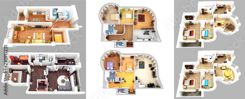 3d render, illustration, apartment, rendering