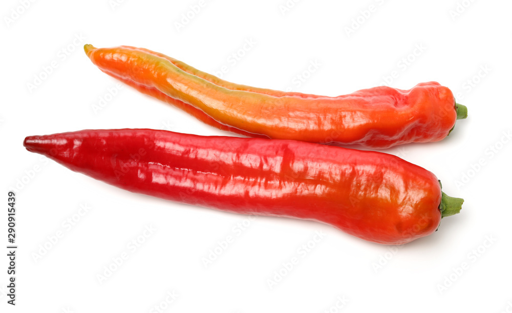 Red chili pepper isolated on a white background.