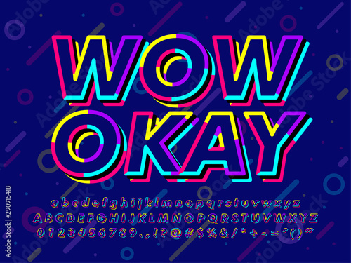 Colorful Dark Memphis Text Effect