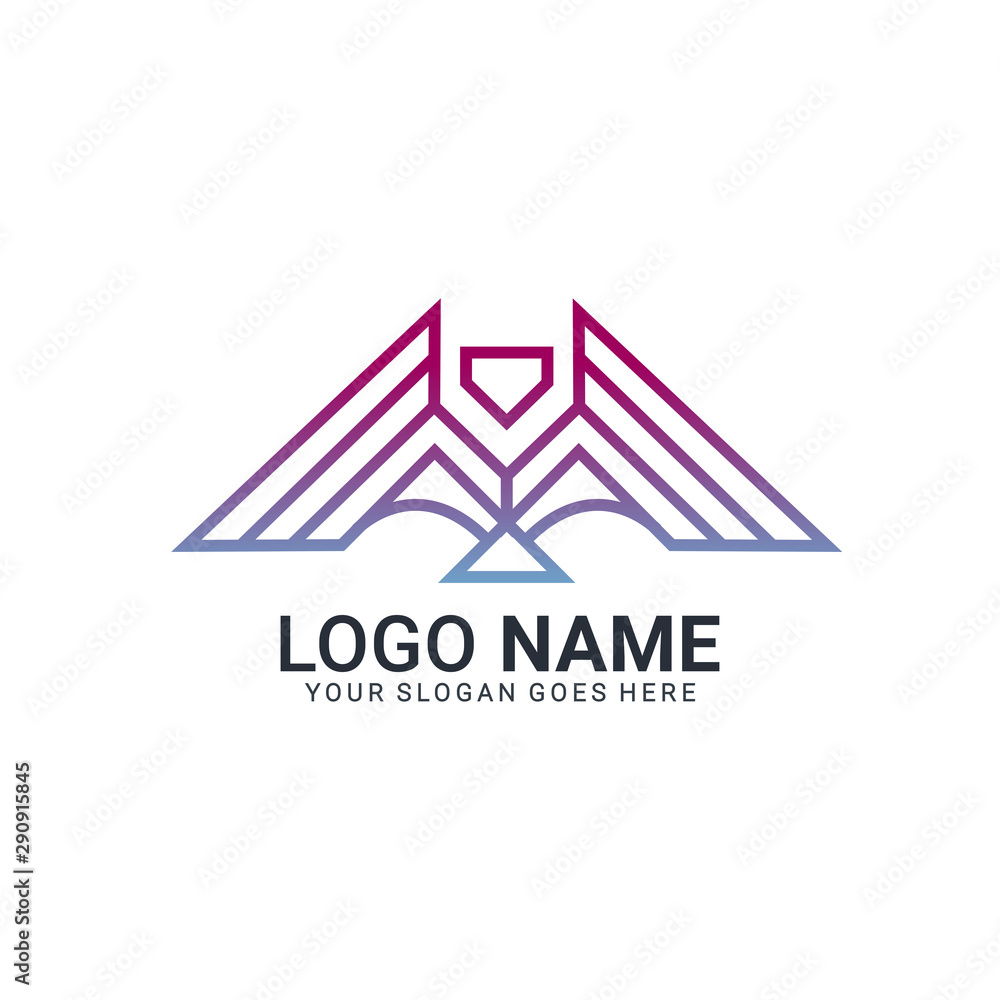 Obraz premium Modern abstract tech eagle logo design. Editable logo design