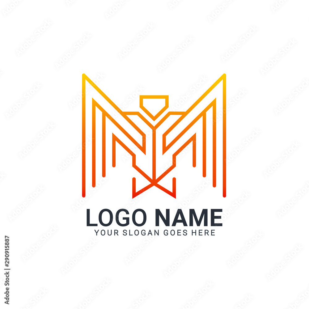 Modern abstract tech eagle logo design. Editable logo design Modern abstract tech eagle logo design. Editable logo design