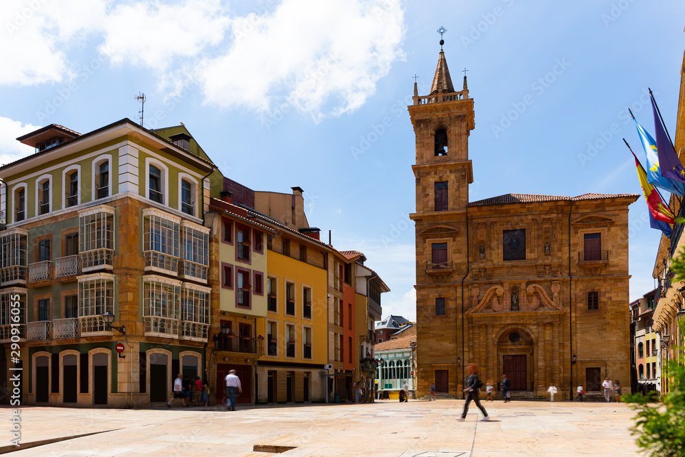 Oviedo square with San Isidoro Church