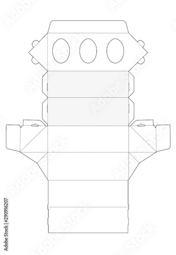 printable paper gift box template layout diy pattern packaging design die cut outline