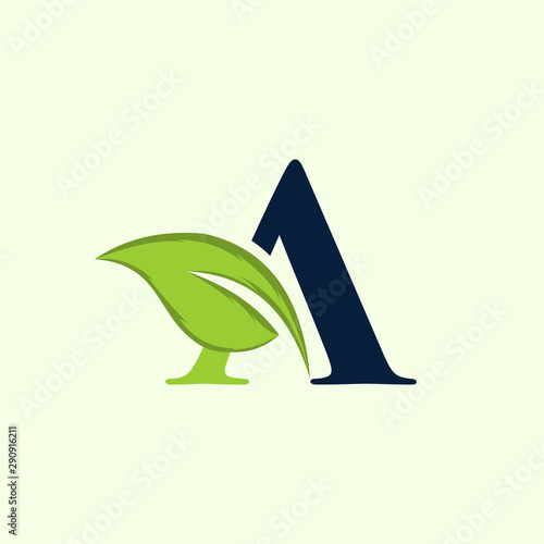 Letter A Leaf Naturally Ecology Icon Logo Design Template Element Vector Illustration