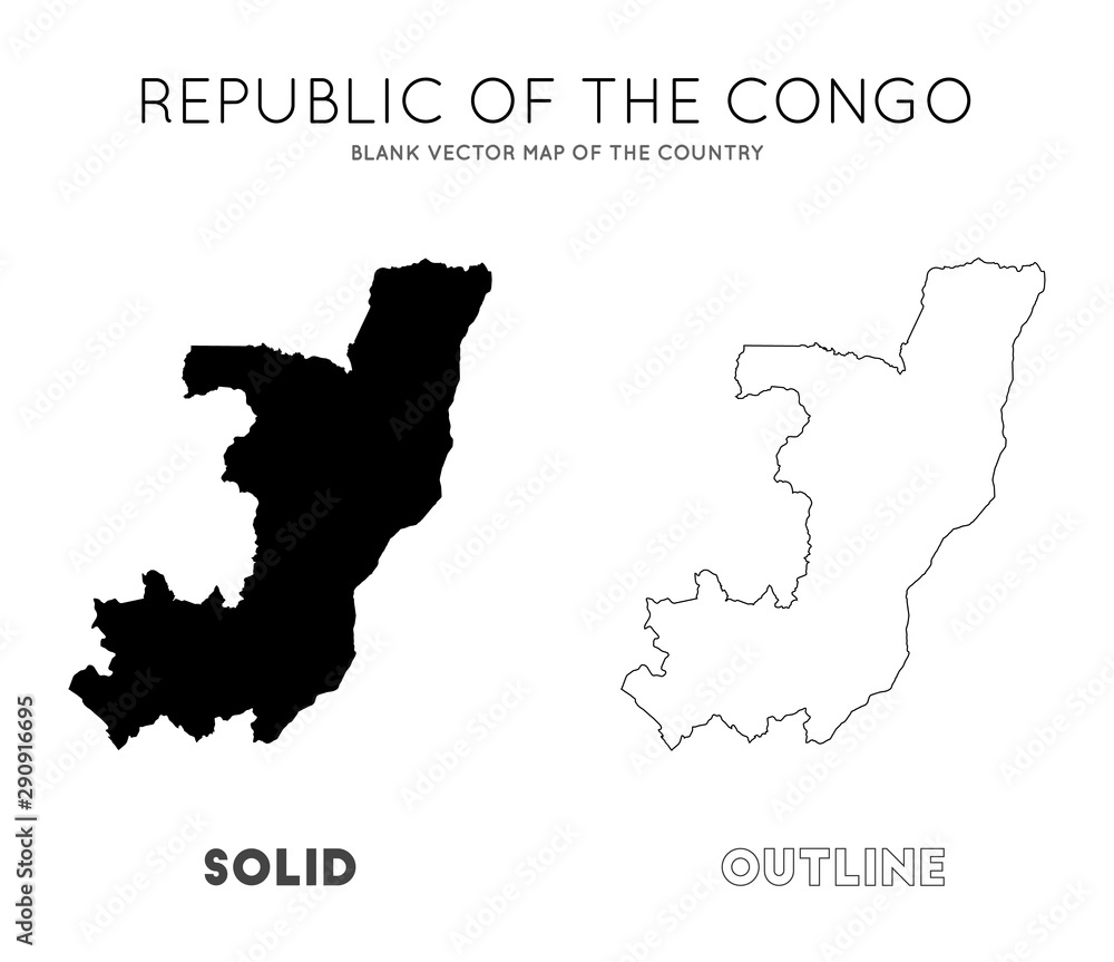 Congo map. Blank vector map of the Country. Borders of Congo for your infographic. Vector illustration.