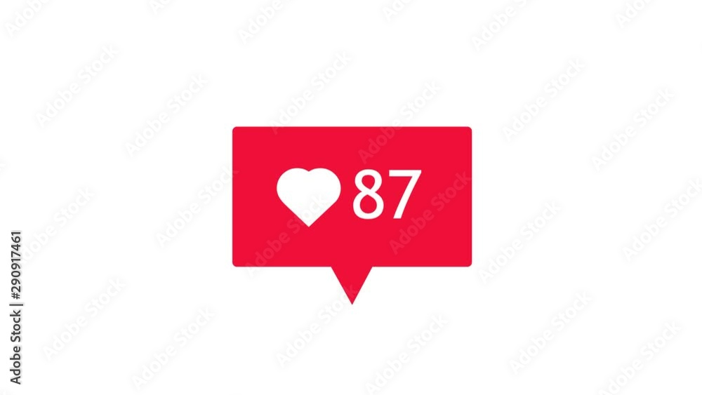 4K social media red heart counter 4K social media red heart counter