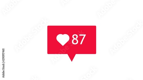 4K social media red heart counter