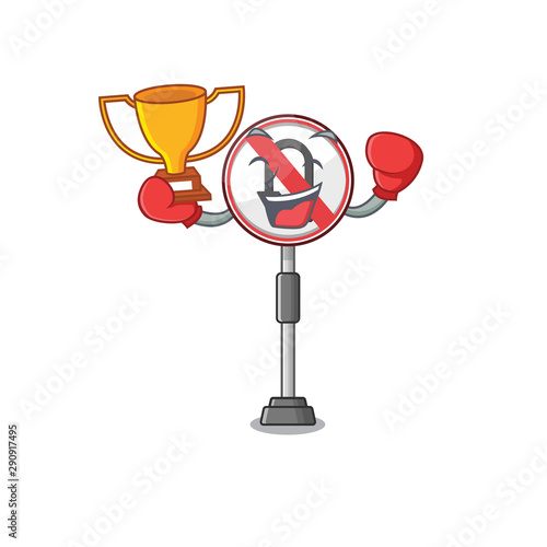 Boxing winner no u turn cartoon above table