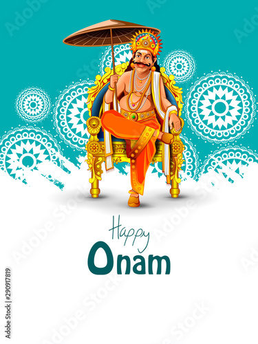 easy to edit vector illustration of Happy Onam holiday for South India festival background photo