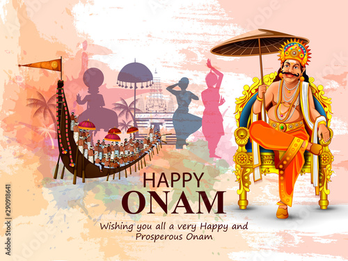 easy to edit vector illustration of Happy Onam holiday for South India festival background