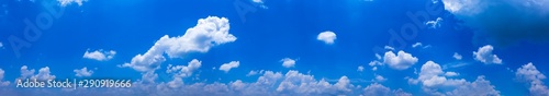    Blue sky with tiny clouds. Panorama