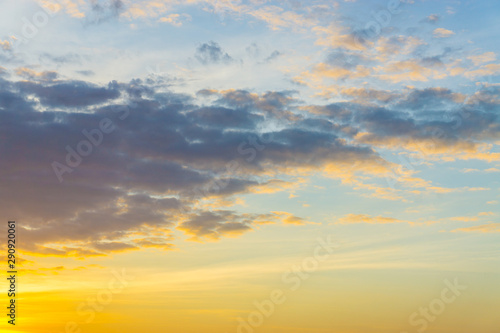 Colorful sunset light sky with cloud