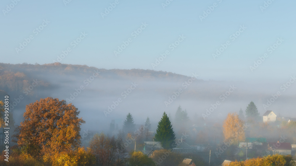 Fototapeta premium foggy morning in the countryside