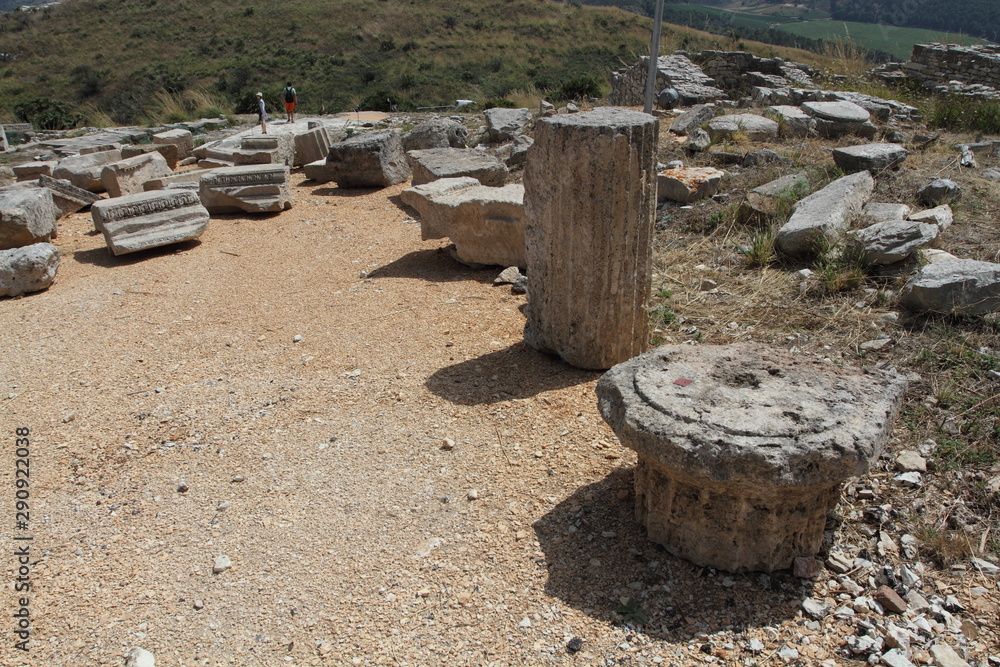 Calatafimi Segesta, Italy - 1 July 2016: the ancient city of Segesta...
