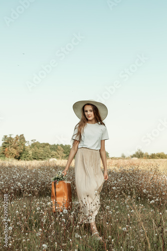 Wallpaper Mural photo session of a girl with a suitcase Torontodigital.ca