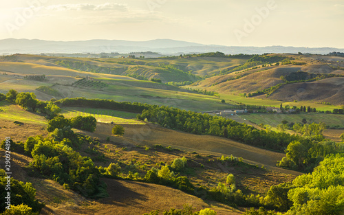 Tuscany countryside panorama on sunset. Italy  Europe.