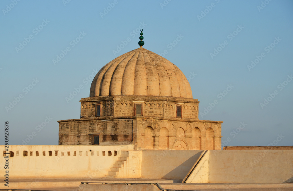 The dome of the Great Mosque in the Tunisian town Kairouan or Kairwan