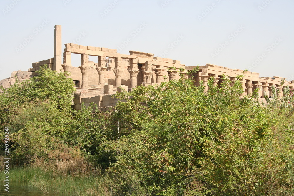 Philae temple and island in the reservoir of the Aswan Low Dam, Egypt