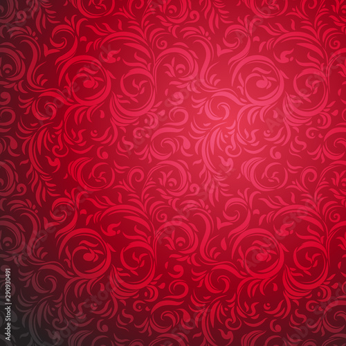 Red Ornamental seamless pattern.