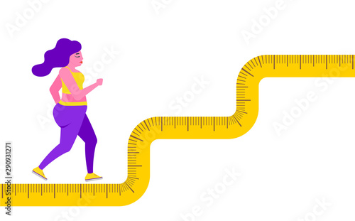 Woman with a obesity. Excess weight problem, fat, health care, unhealthy lifestyle concept design.	