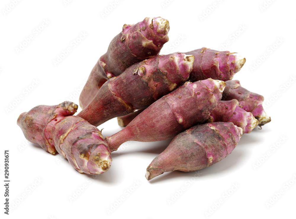 Jerusalem artichoke on a white background Jerusalem artichoke on a white background