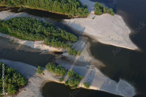 Aerial view of the Danube River in Kopacki rit in spring, Croatia photo