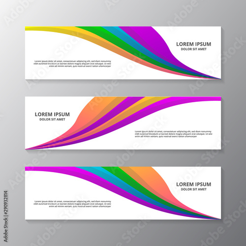 Business Banner Template with Colorful Gradient Style, Layout Modern Design, Corporate web header or footer