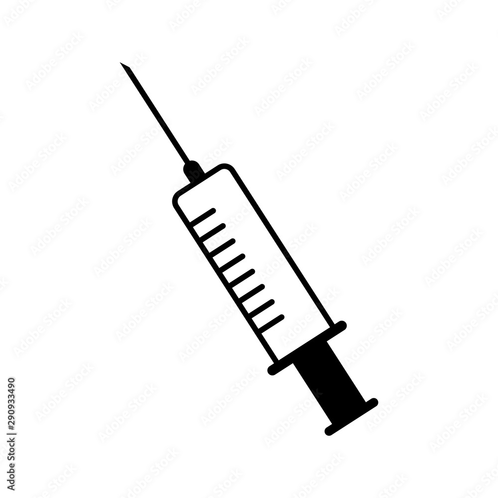 Syringe Injection vector icon. clinic illustration symbol or sign. Syringe Injection vector icon. clinic illustration symbol or sign.