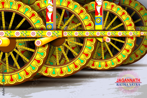 easy to edit vector illustration of Rath Yatra Lord Jagannath festival Holiday background celebrated in Odisha, India