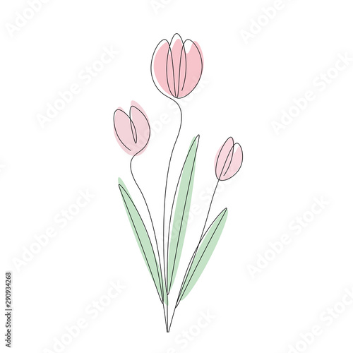 Flowers tulip icon, vector illustration