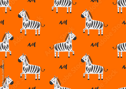 children s seamless pattern with zebras