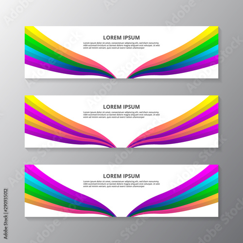 Business Banner Template with Colorful Gradient Style, Layout Modern Design, Corporate web header or footer
