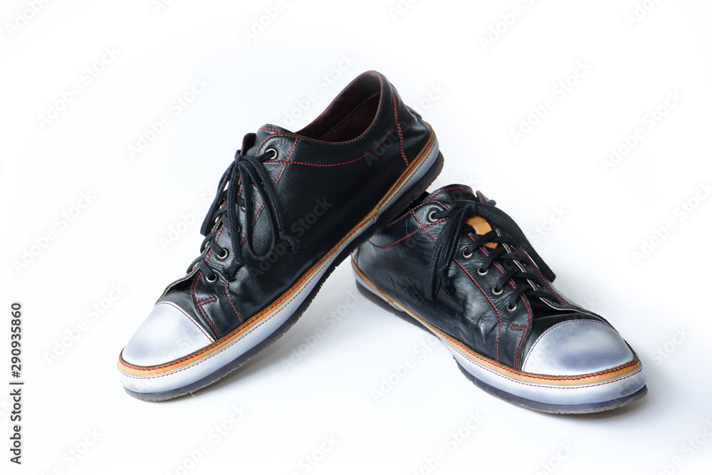 Isolated man black sneaker for walking around