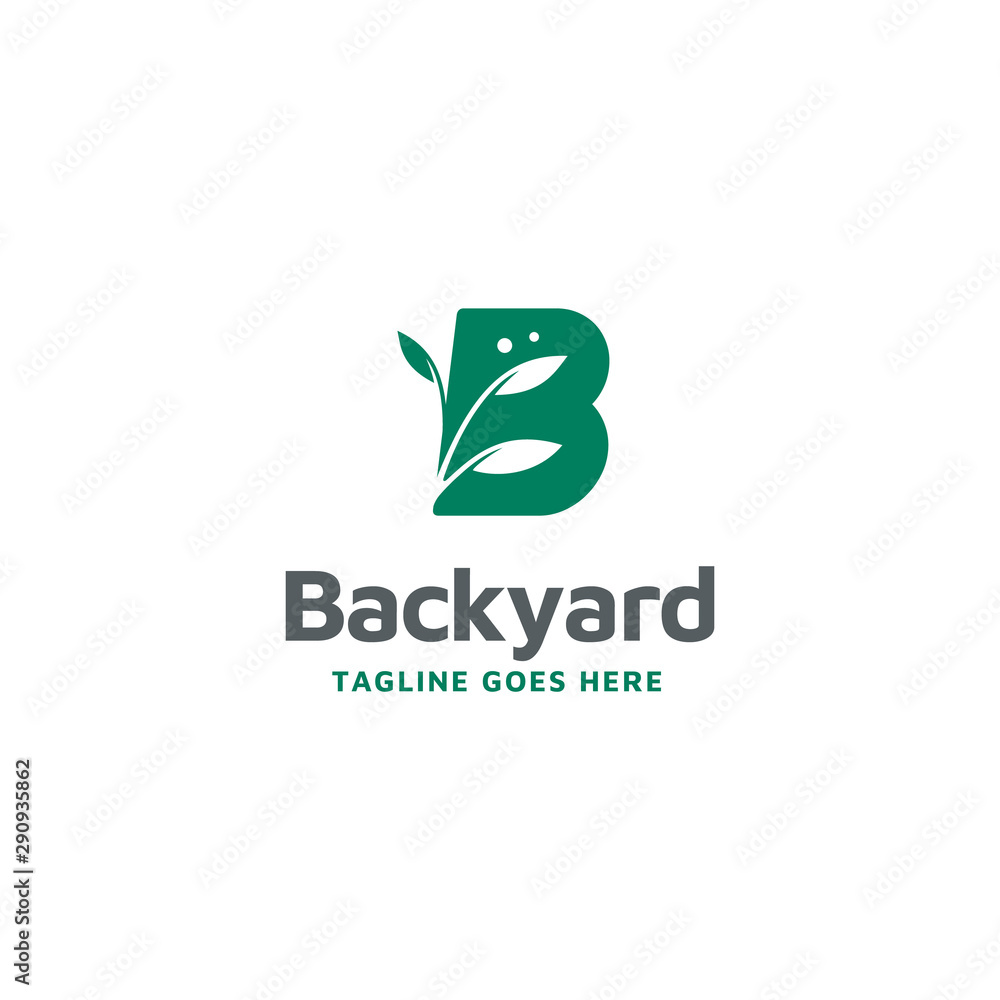Initial Letter B Beauty Branch Bouquet Backyard with Flower Leaf for Garden Plant logo design