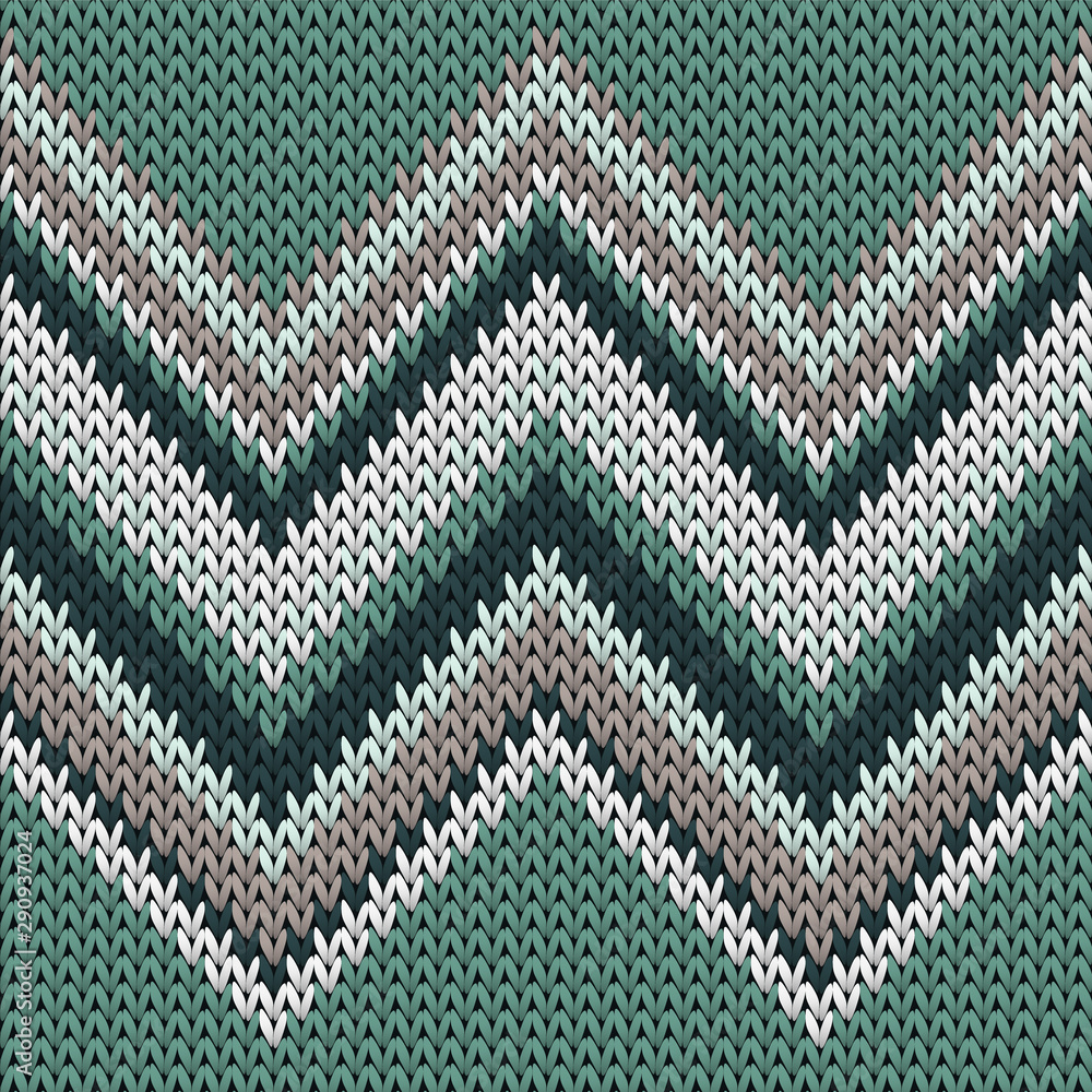 Obraz premium Modern zig zal lines christmas knit geometric