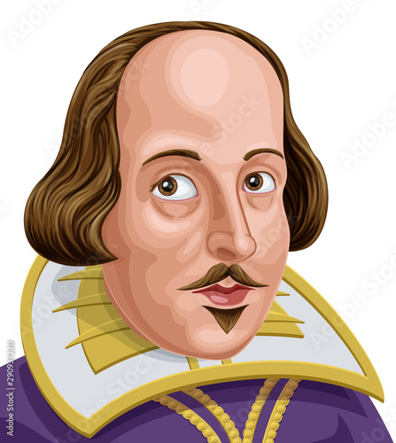 Portrait of William Shakespeare the famous English poet and writer