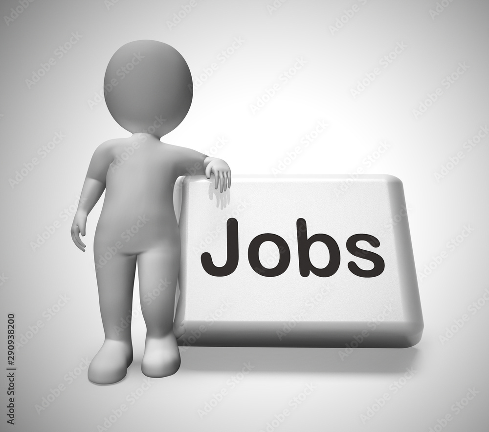 Jobs concept icon means a career or position in employment - 3d illustration Jobs concept icon means a career or position in employment - 3d illustration