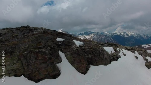 Drone shot above the French Alps in early summer 26