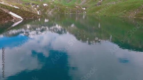Drone shot above the French Alps in early summer 33
