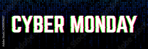 Binary banner for a cyber monday sale clearance