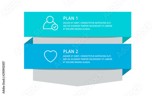 Vector modern infographic template arrow for two diagrams, graph, presentation. Business concept with 2 options, stages, parts. Used for content, step for step, timeline, workflow, web, report