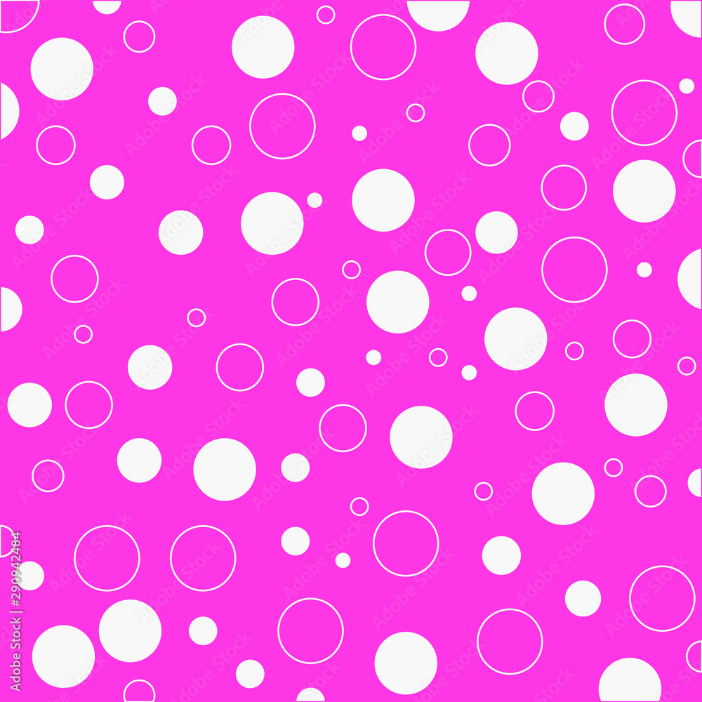 Pink circle, white circle on pink background.The circle art has two colors white and pink, in an abstract style. Pink circle, white circle on pink background.The circle art has two colors white and pink, in an abstract style.