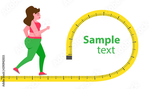 Body workout. Active healthy lifestyle. Weight loss concept. Blank space for your content, template.